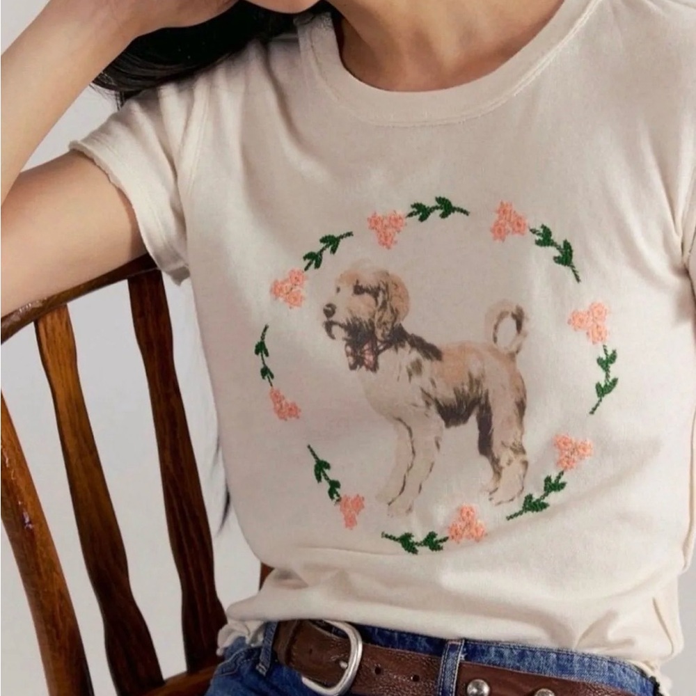 NEW Free People Fur Friends Tee Doodle XS